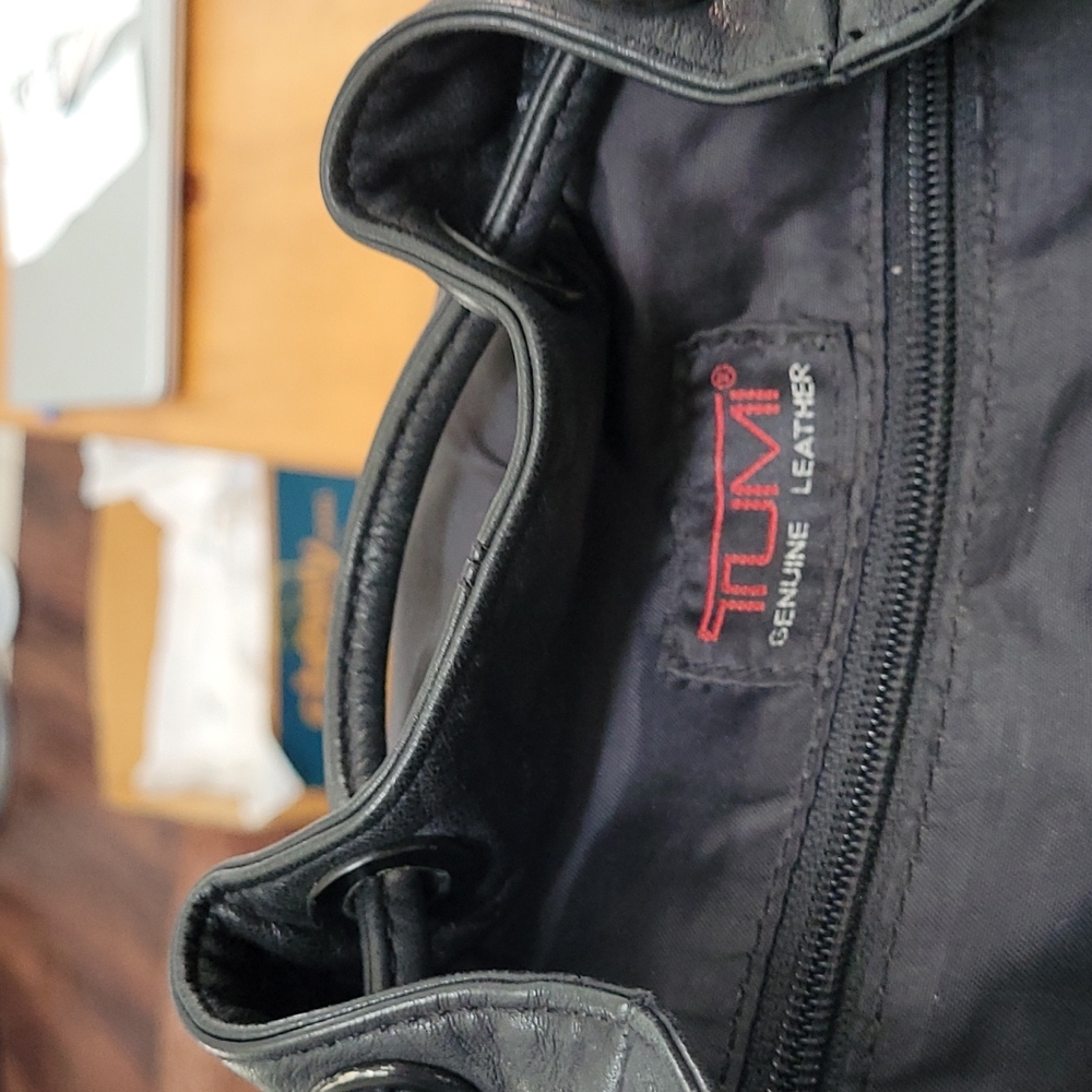 Tumi soft Napa leather black backpack
